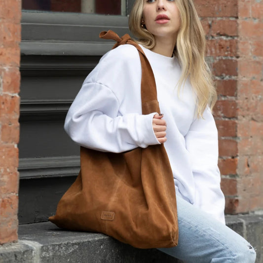 Risa, Knot Tote Suede Light Brown