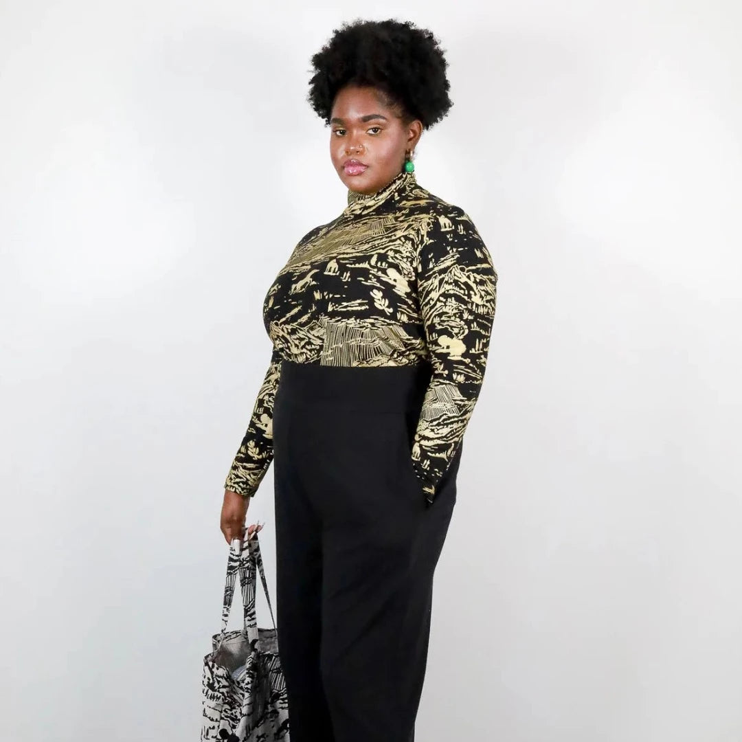 Gold on Black Shadow Canyon Turtleneck