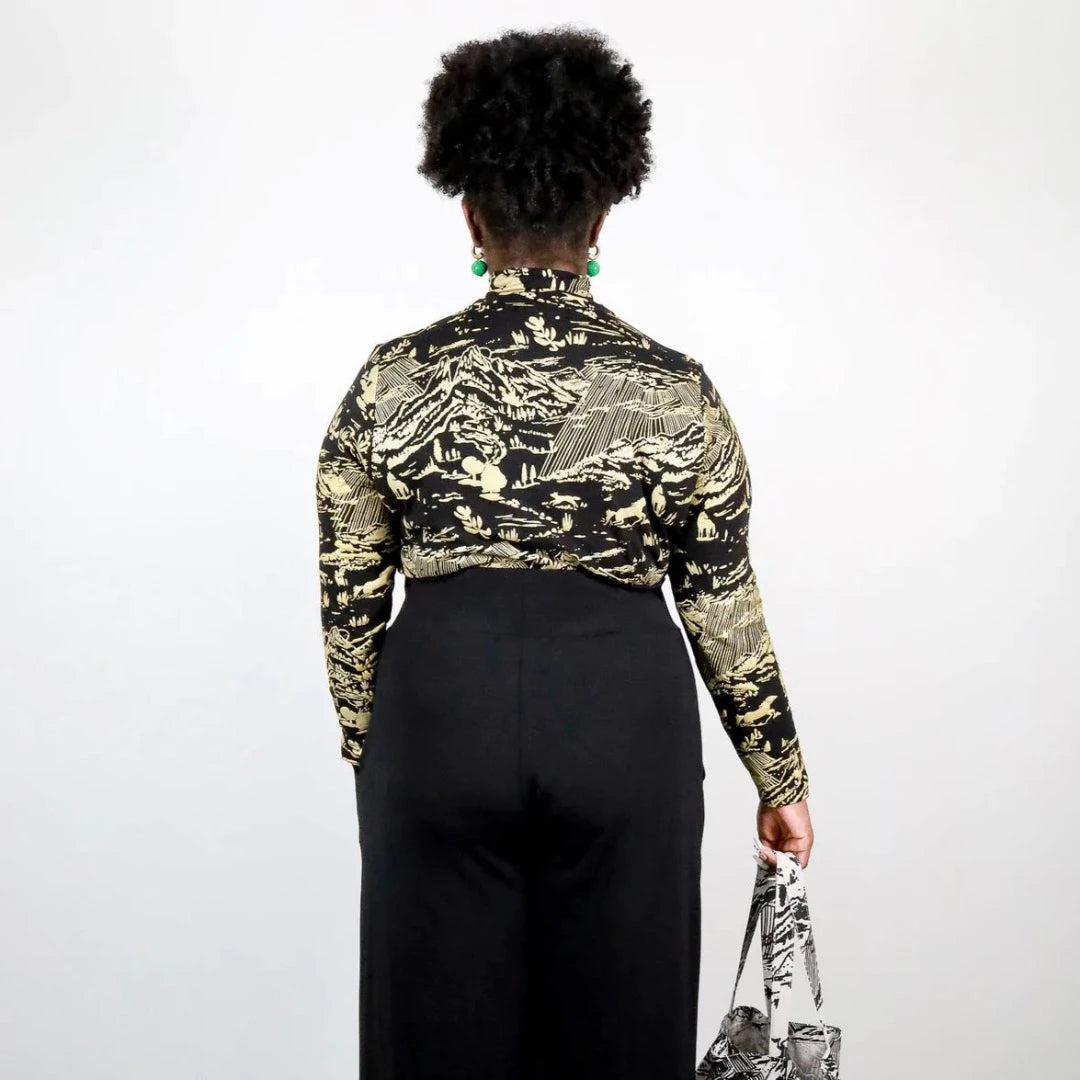 Gold on Black Shadow Canyon Turtleneck