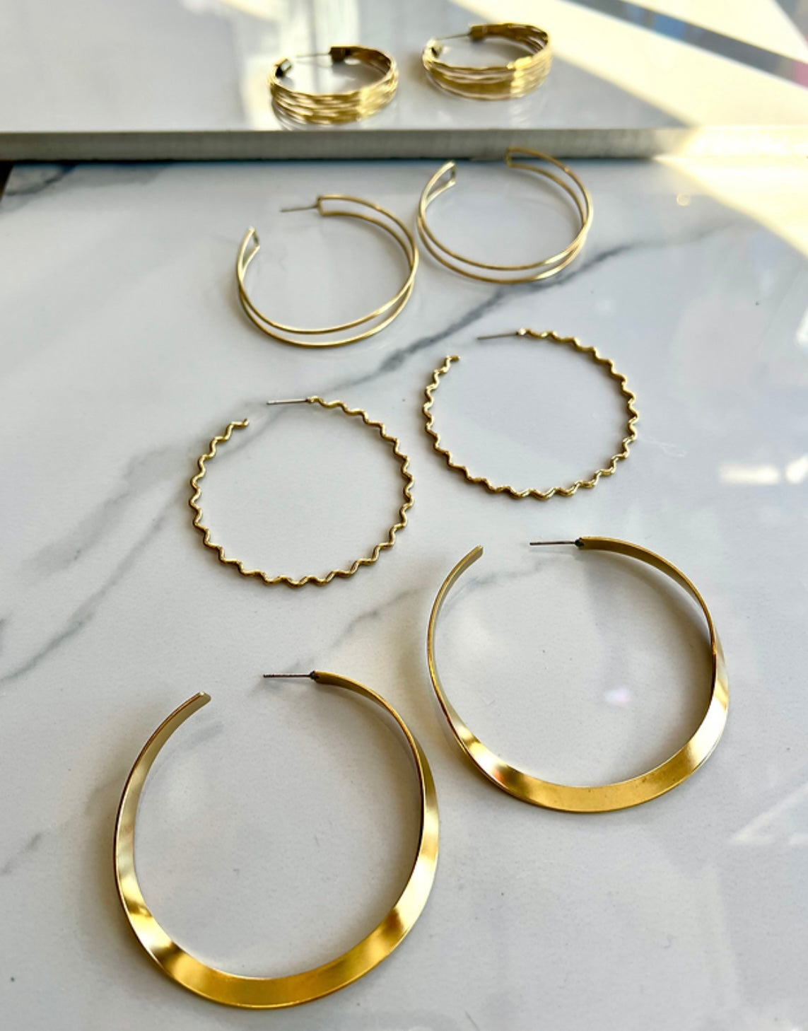 Vintage Brass Hoops, 4 Styles