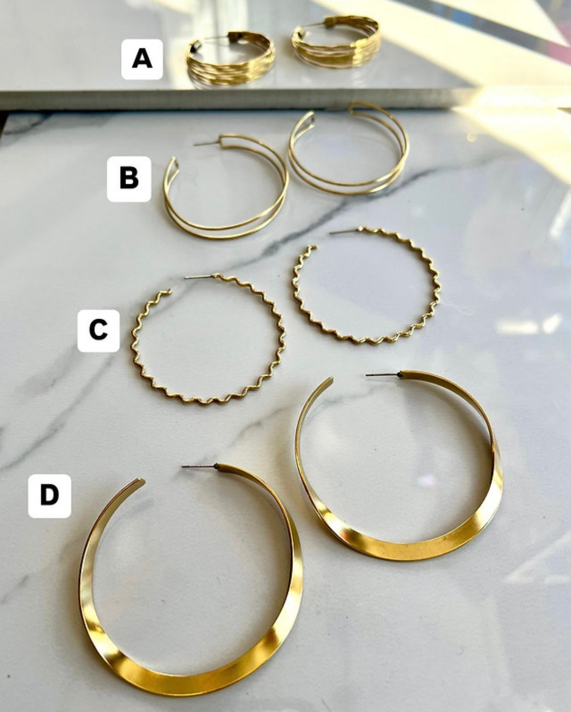 Vintage Brass Hoops, 4 Styles