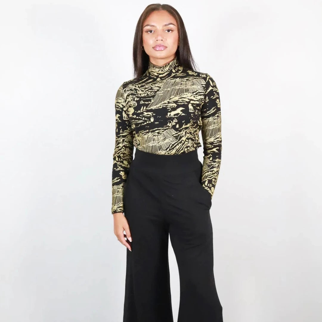 Gold on Black Shadow Canyon Turtleneck