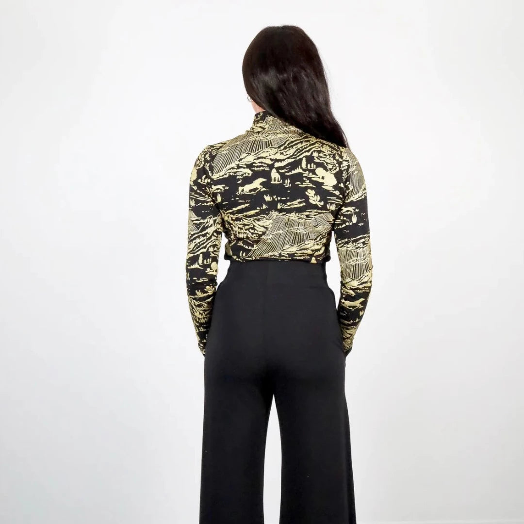 Gold on Black Shadow Canyon Turtleneck