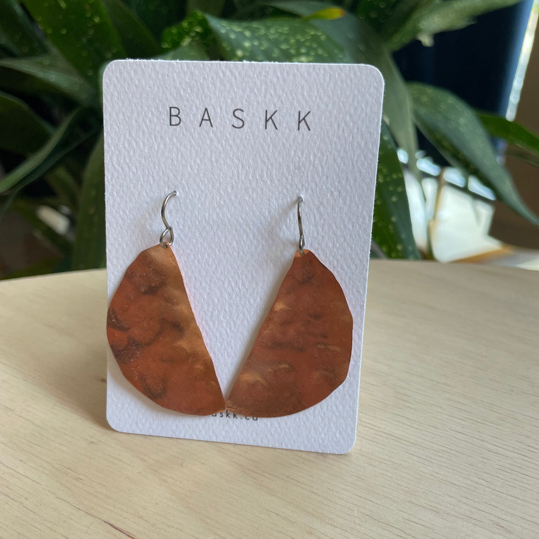 Baskk, Copper Half Circle Earrings