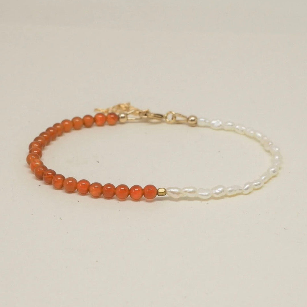 Emily Hartwell, Carnelian and Pearl Bracelet