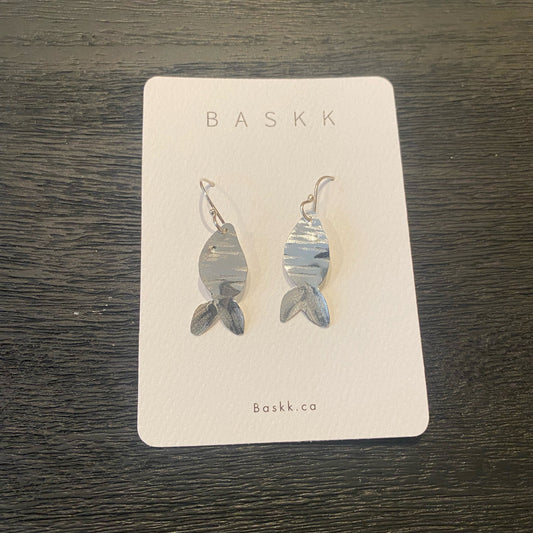 Baskk, Fish Earrings, Sterling Silver