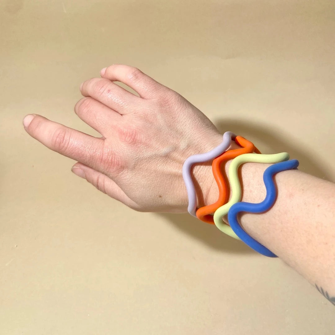 Squiggle Goddess Bracelet - Coral with Magnetic Clasp