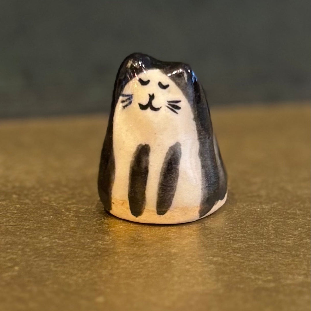 Mini Handmade Ceramic Cat Figurine
