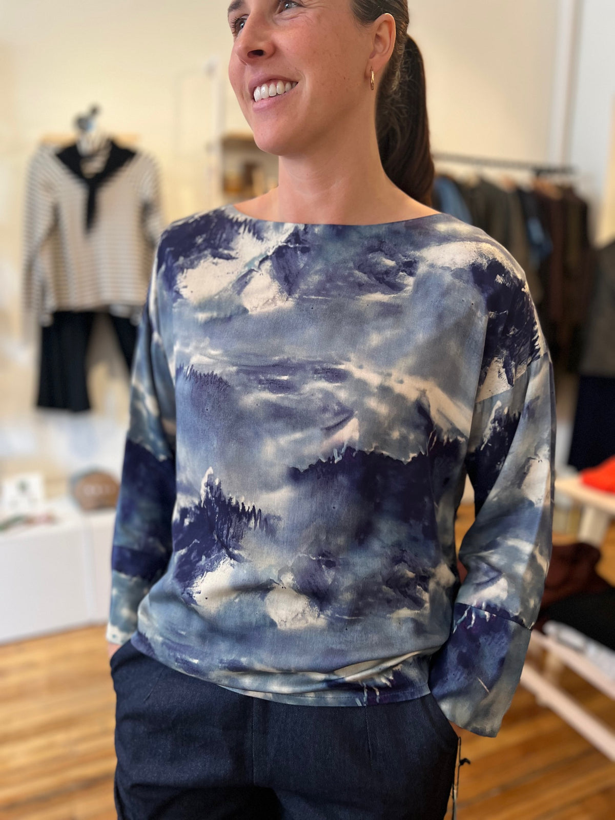 Jennifer Glasgow, Ivy Top, Cloud Print