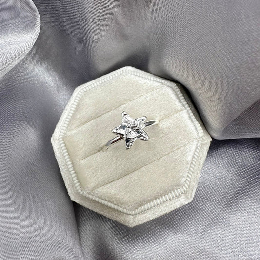 Open Fire, Little Star Ring, Sterling Silver