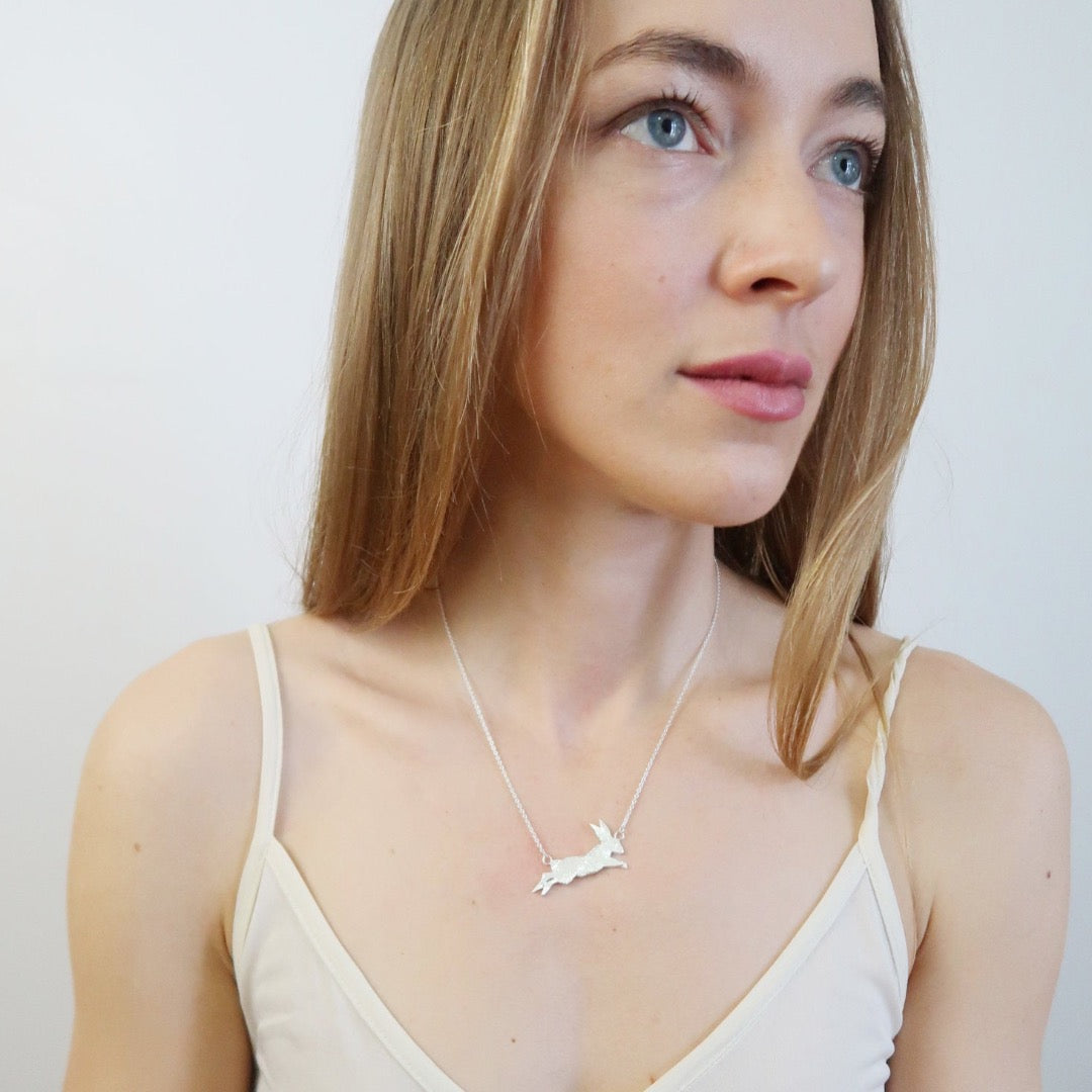 Leaping Rabbit, Sterling Silver