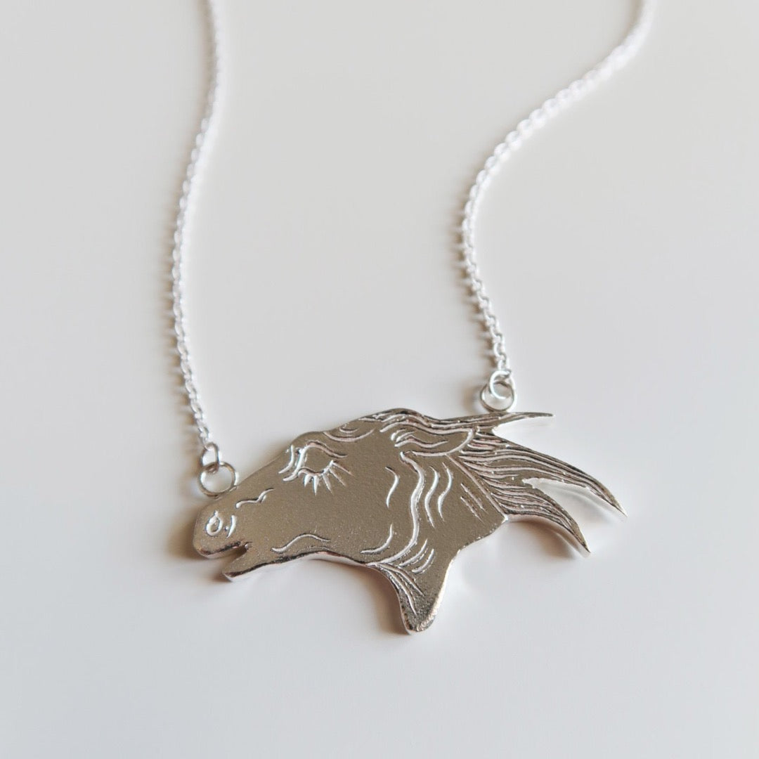 Horse Necklace, Silver