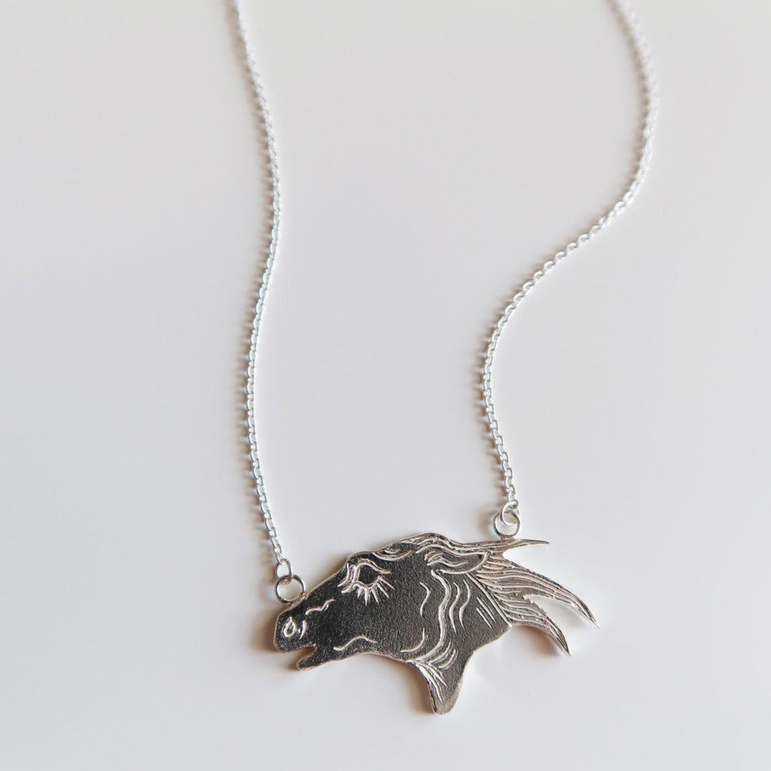 Horse Necklace, Silver