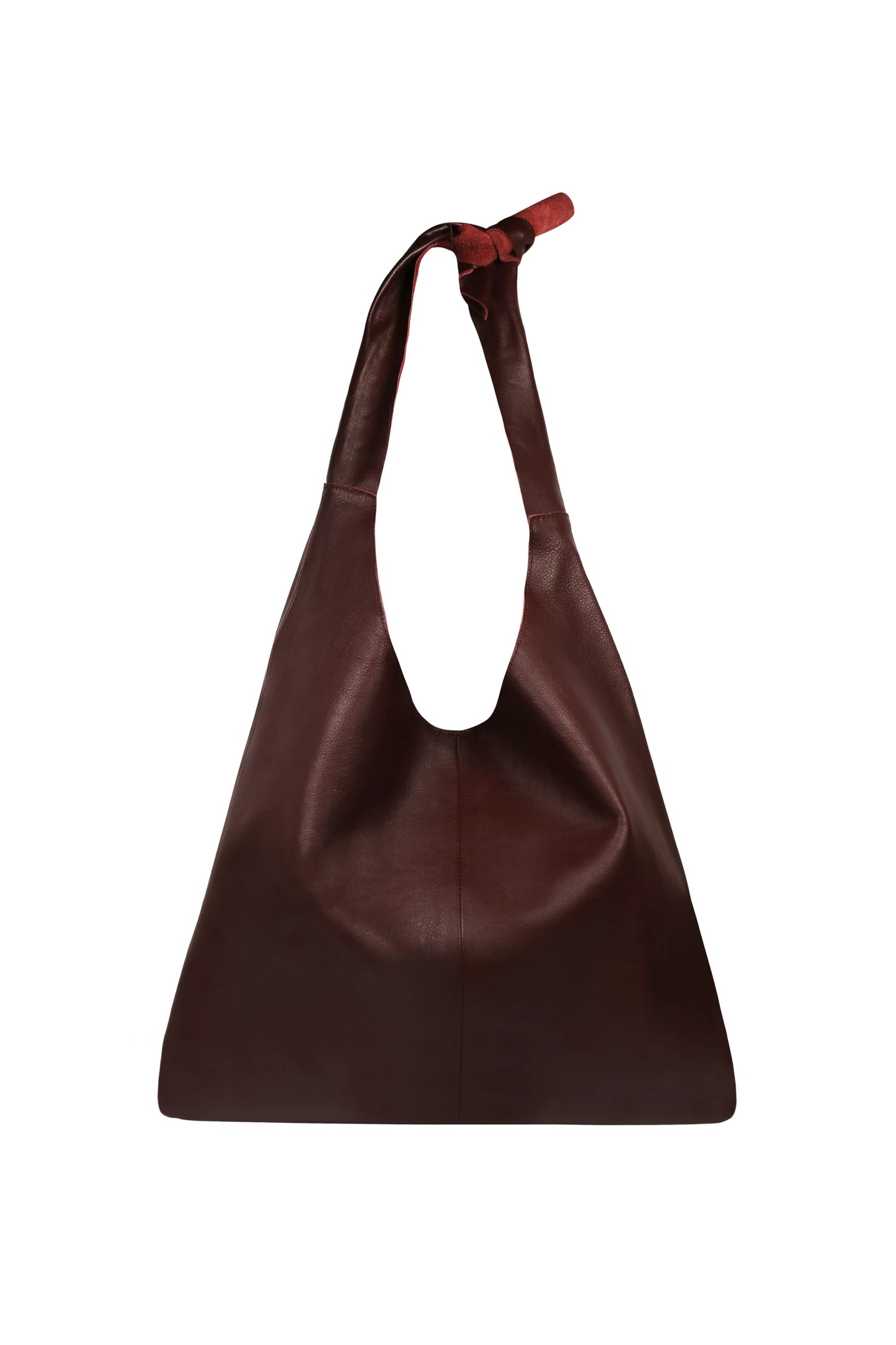 Risa, Knot Leather Tote, Burgundy