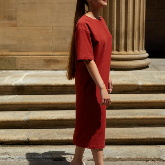 Mykonos Dress, Pomegranate