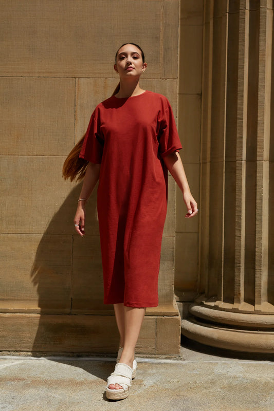 Mykonos Dress, Pomegranate