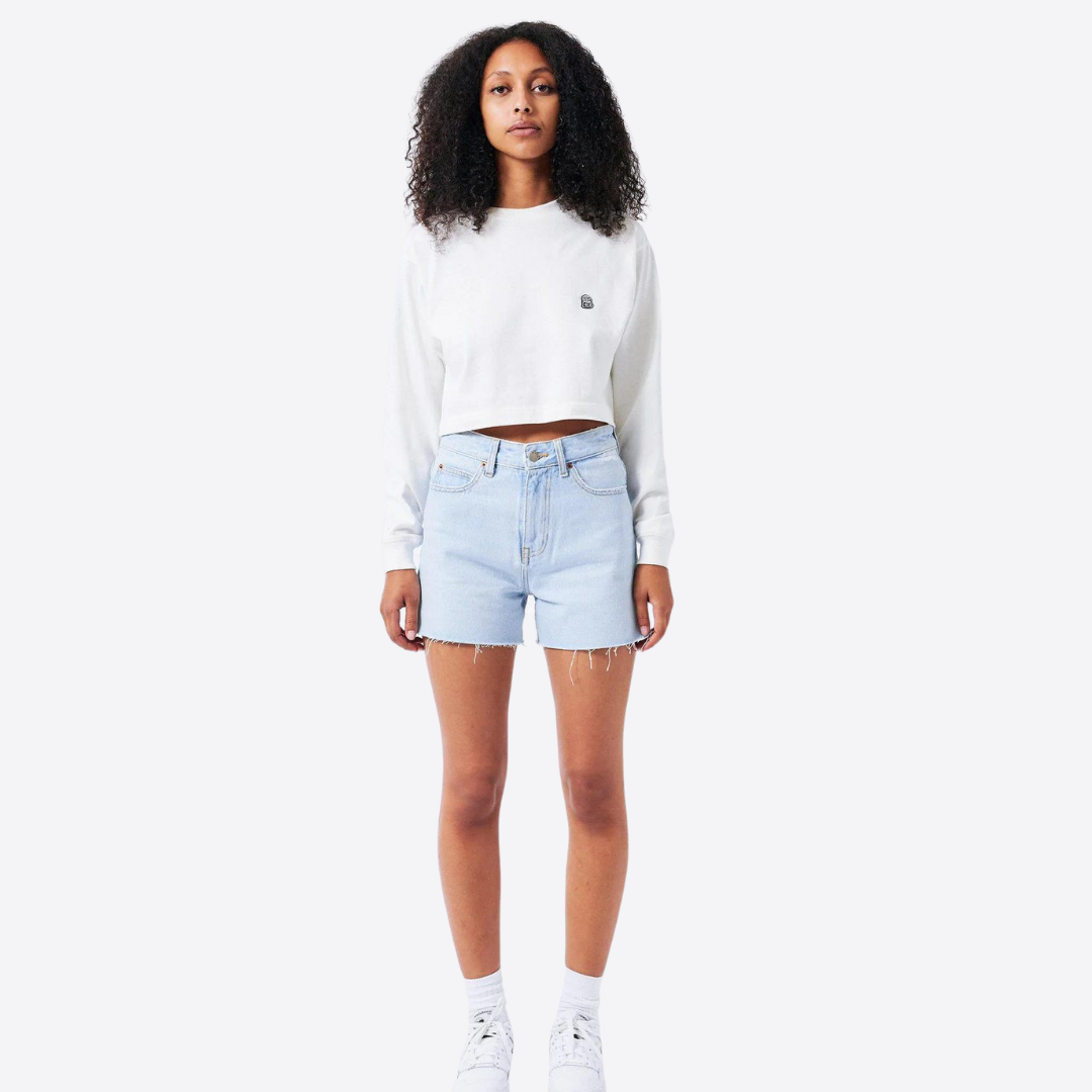 Nora Shorts, Stream Superlight Worn Raw Hem