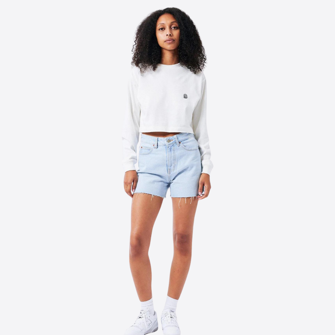 Nora Shorts, Stream Superlight Worn Raw Hem