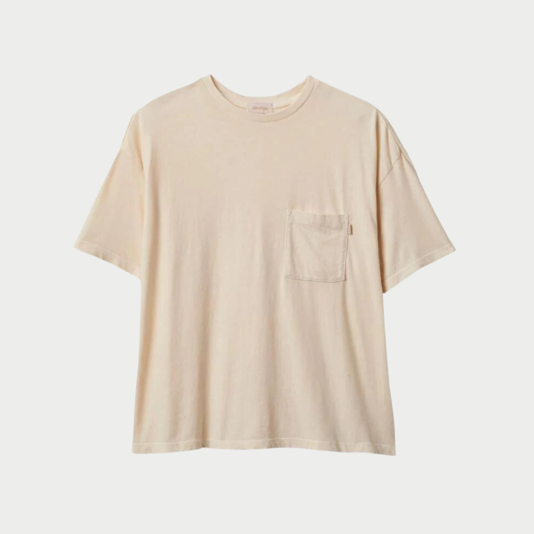 Carefree Oversized BF Pocket Tee, Whitecap