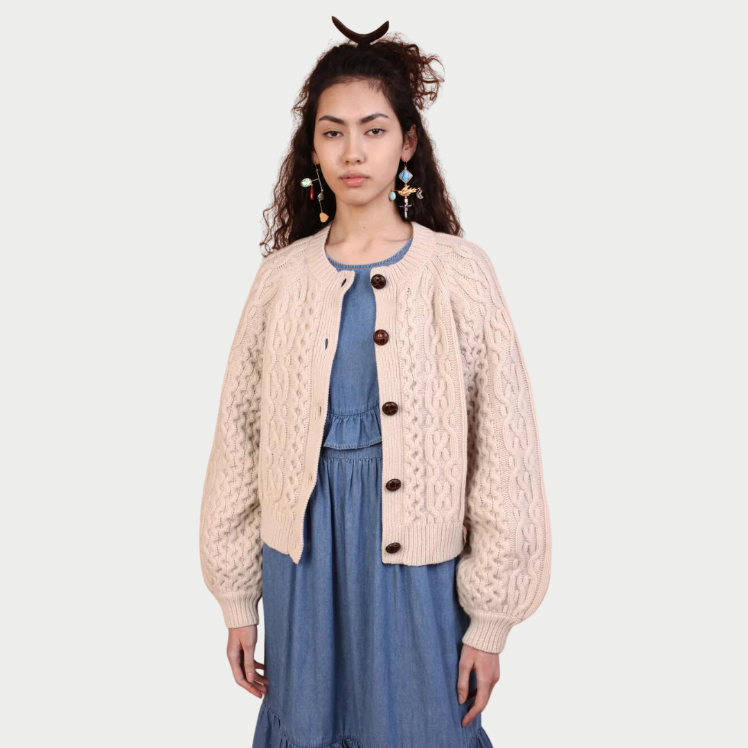 Quince Cardigan, Cream *Only 1 size 8*