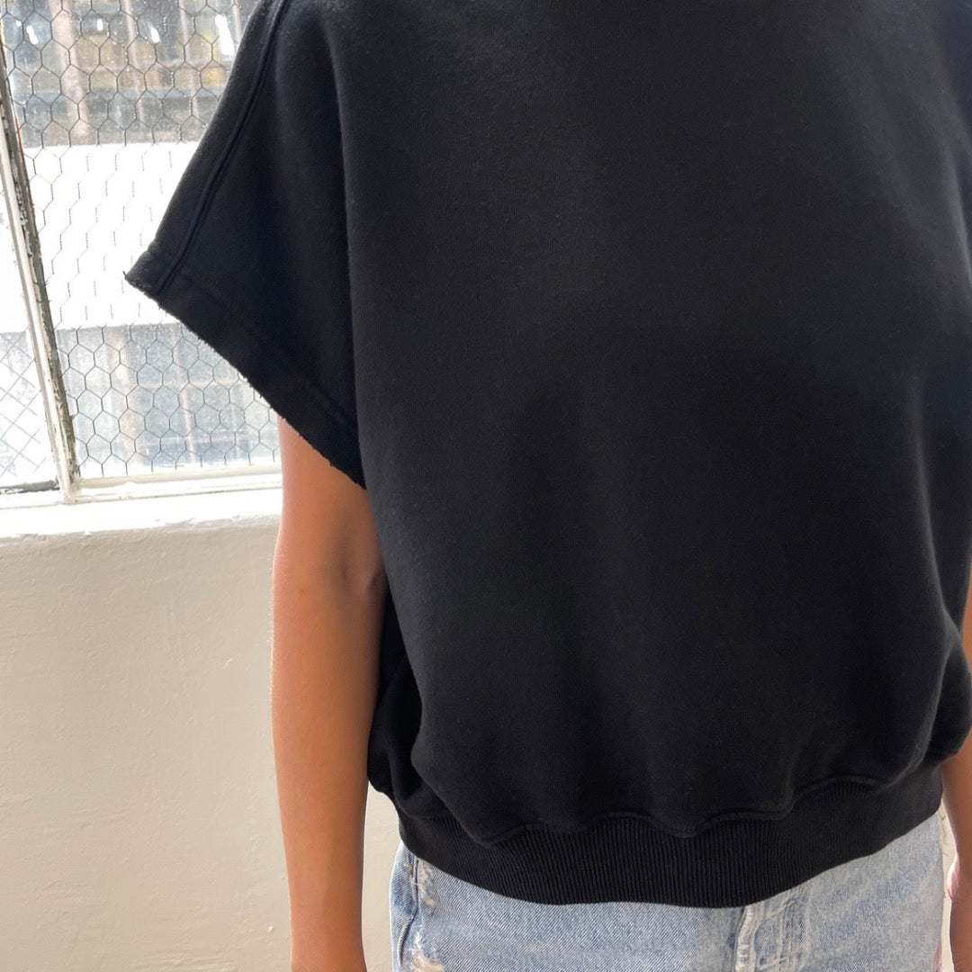French Terry Sophie Top, Black