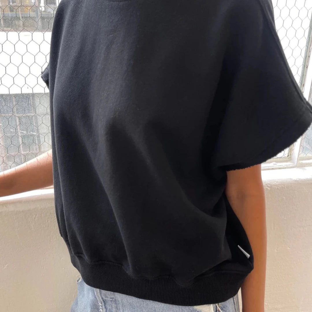 French Terry Sophie Top, Black