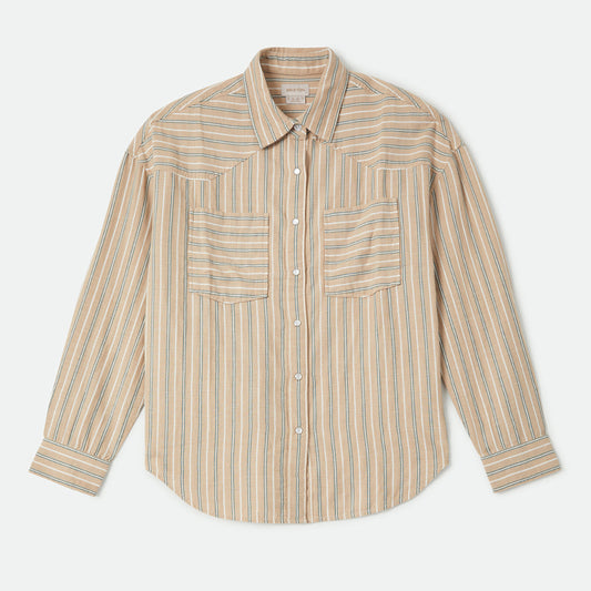 Brixton, Wayne W L/S Woven, Sand Stripe