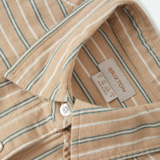 Brixton, Wayne W L/S Woven, Sand Stripe