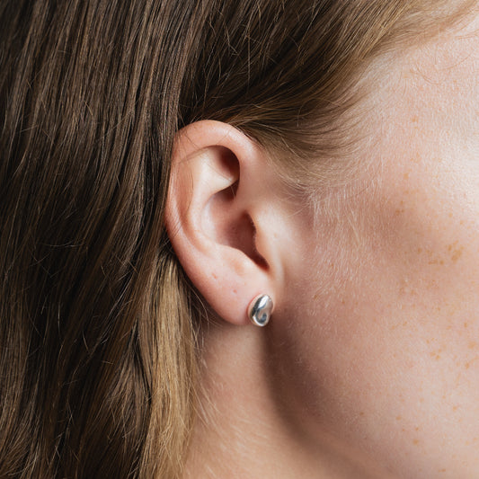 Wolf Circus, Bean Stud Earrings, Silver