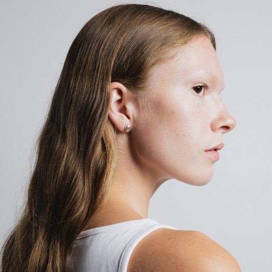 Wolf Circus, Bean Stud Earrings, Silver