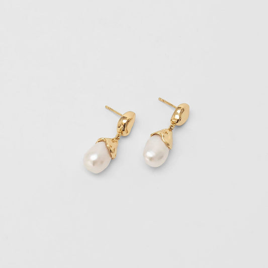 Wolf Circus, Pearl Drop Earring, Gold