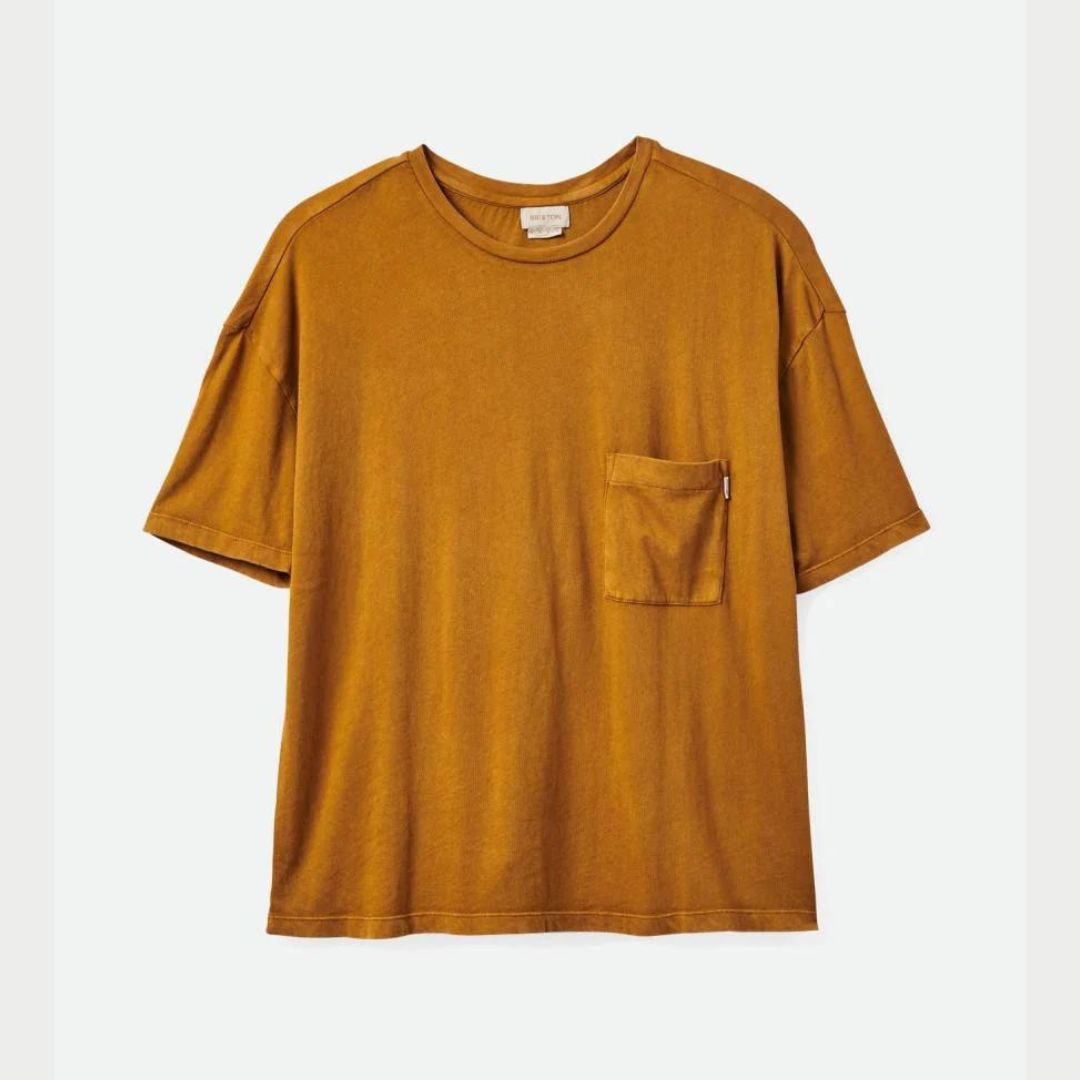 Carefree Oversized BF Pocket Tee, Washed Copper