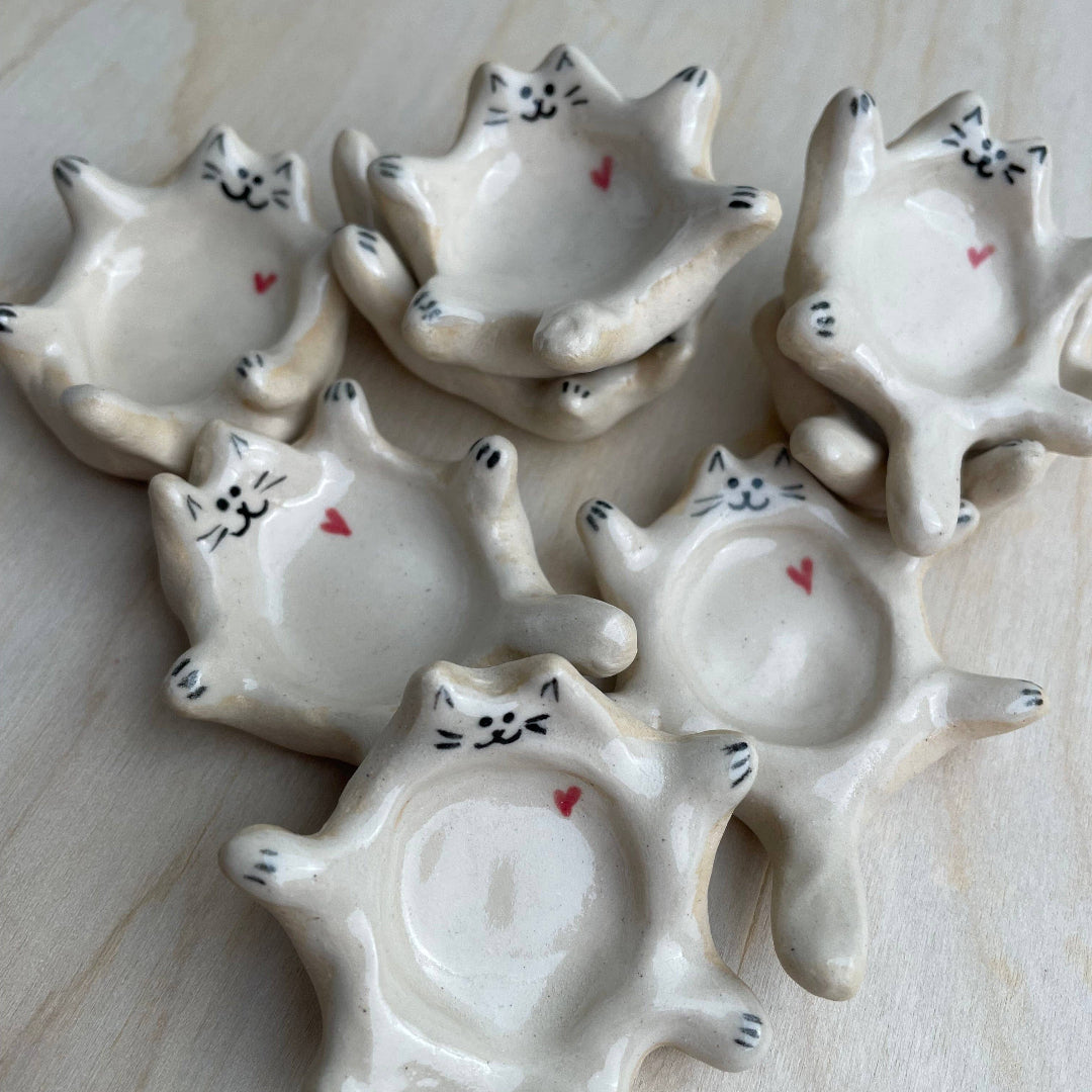 Handmade Ceramic Cat Ring Dish
