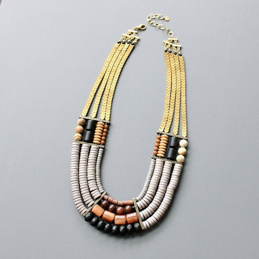 David Aubrey Jewelry, JLT223 4-Strand Cleopatra Statement Necklace