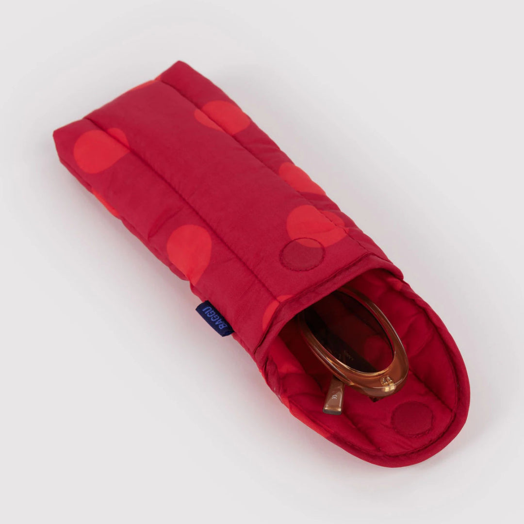 Baggu, Puffy Glasses Sleeve, Red Polka Dot