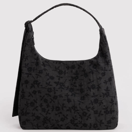 Baggu, Nylon Shoulder Bag, Charcoal Ditsy Floral