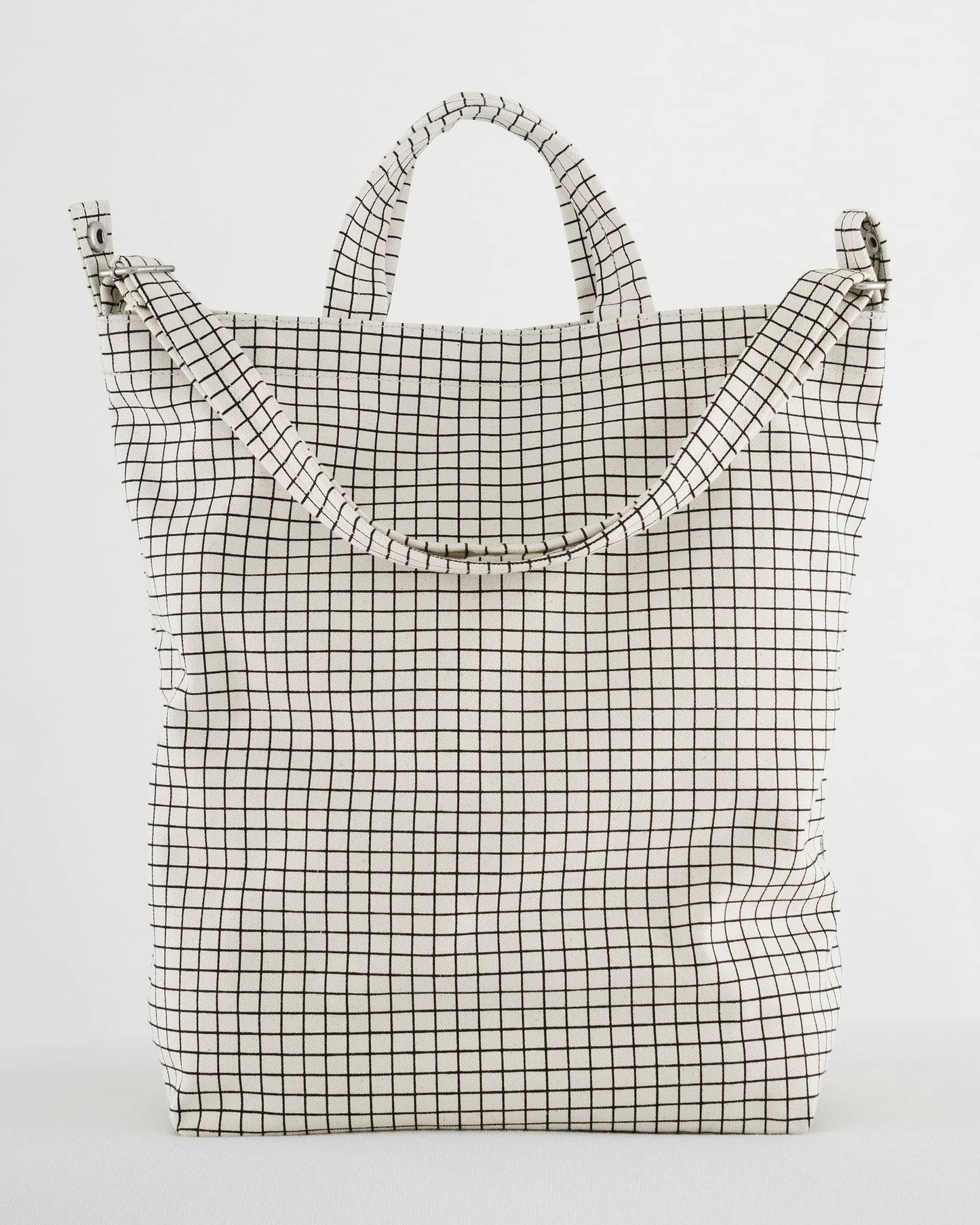 Horizontal Duck Bag - Natural Grid