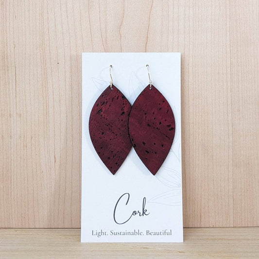 Wine Red Cork Earrings