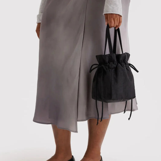 Baggu, Nylon Drawstring Bag, Black