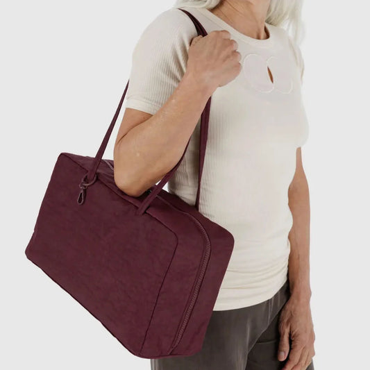 Baggu, Medium Nylon Bowler Bag, Mahogany