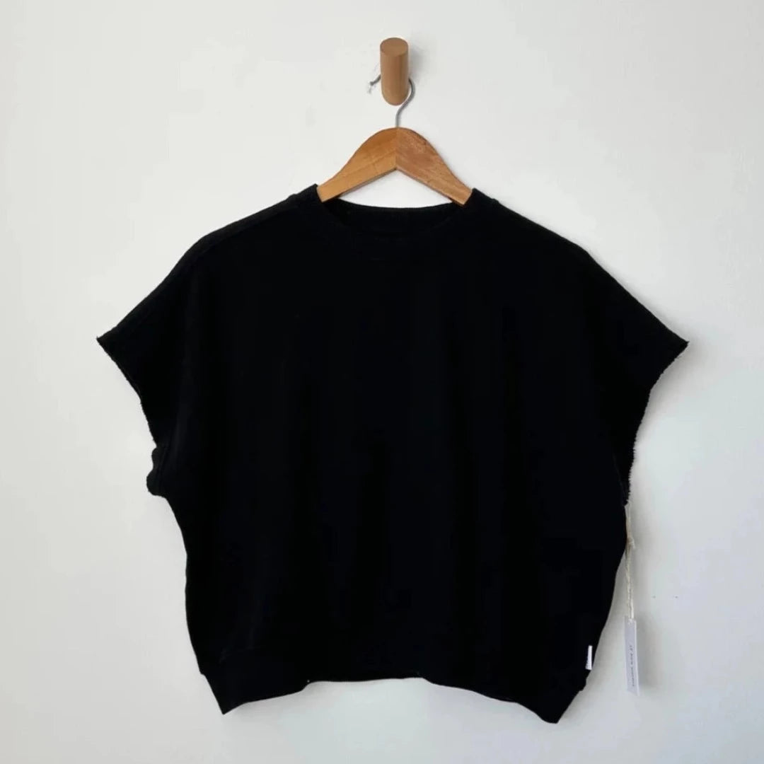 French Terry Sophie Top, Black