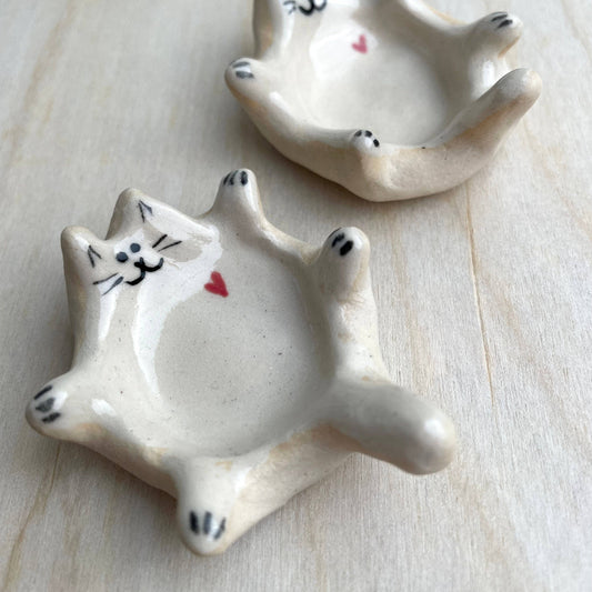 Handmade Ceramic Cat Ring Dish