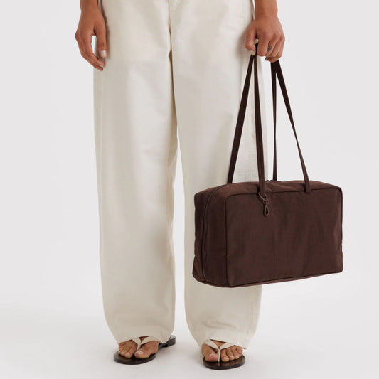 Baggu, Medium Nylon Bowler Bag, Coffee