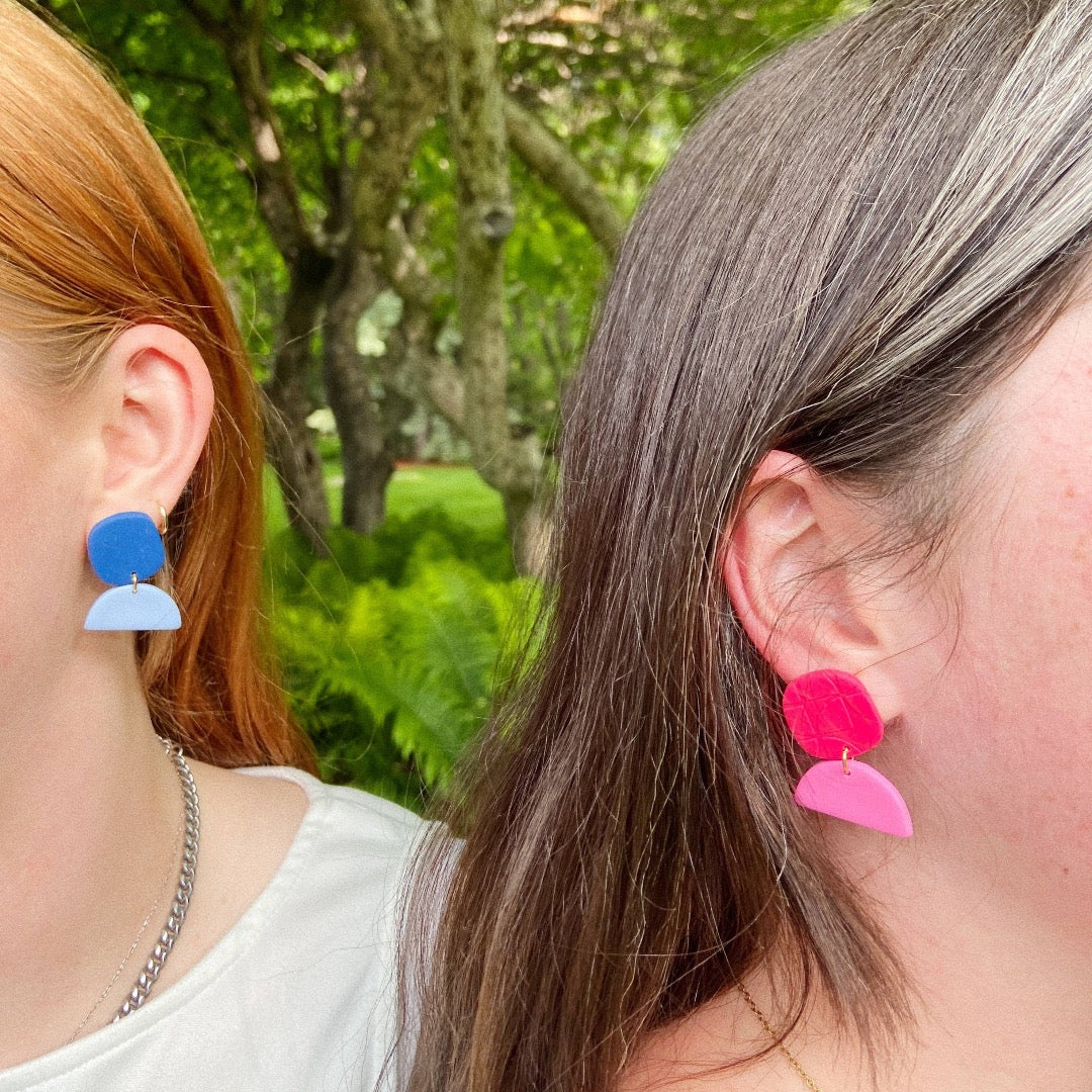 Small Hot Pink Small Polymer Clay Earrings
