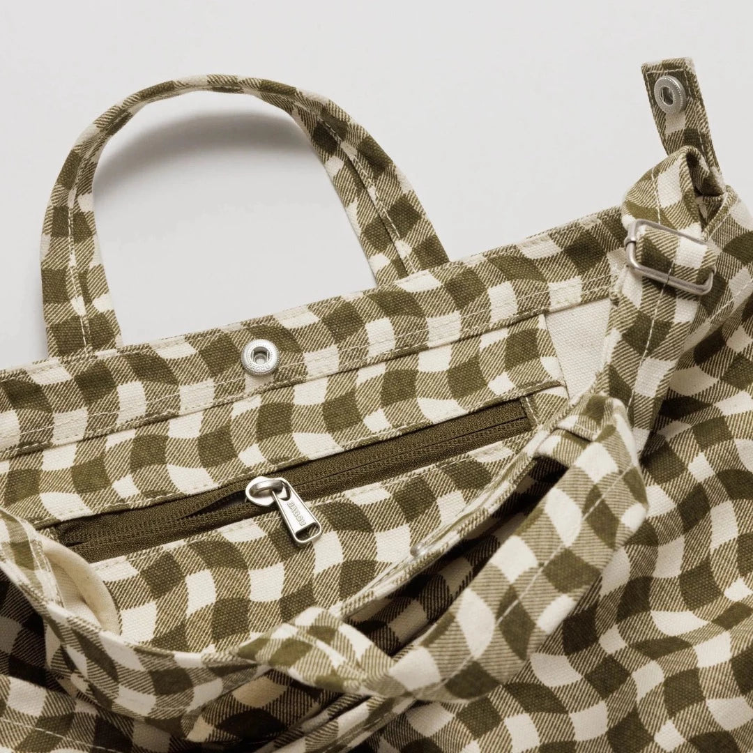 Horizontal Duck Bag - Wavy Gingham Brown