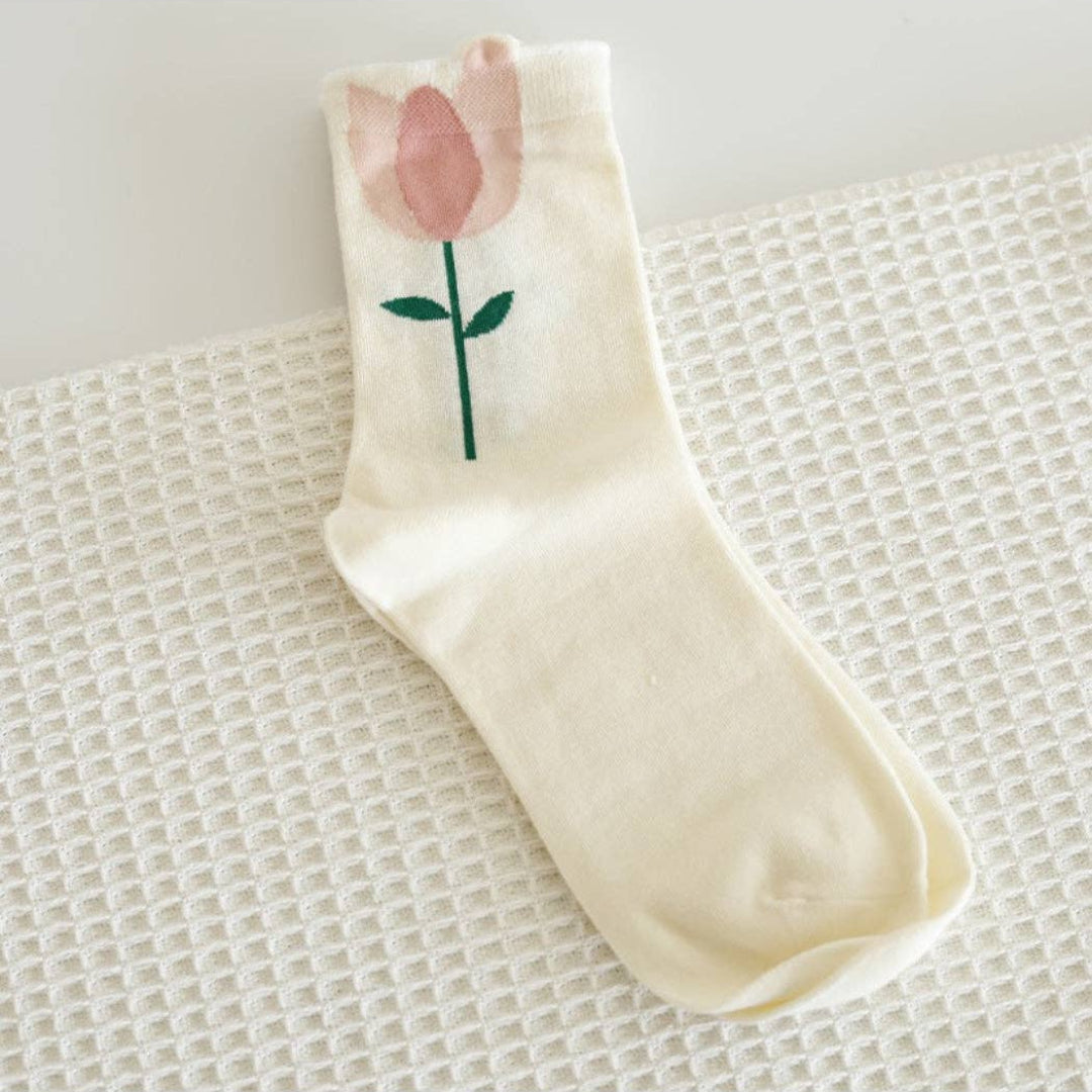 Rufia, Colour Pop Flower Crew Socks, Assorted