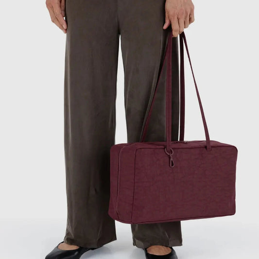 Baggu, Medium Nylon Bowler Bag, Mahogany