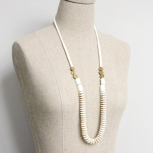 David Aubrey Jewelry, GND233 White Magnesite Long Necklace