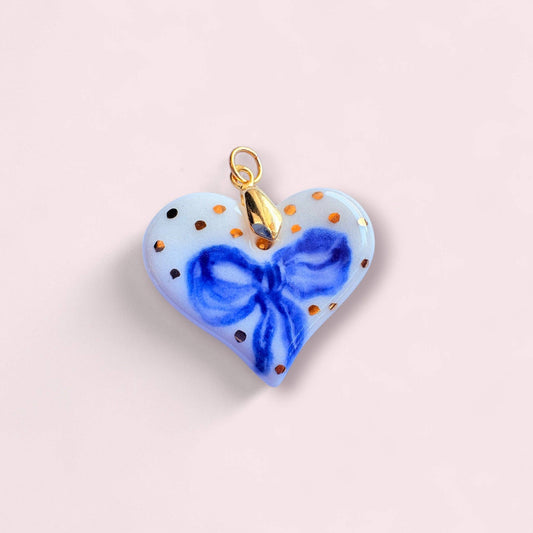 BitaJewells, Gold-Accented Porcelain Heart Pendant