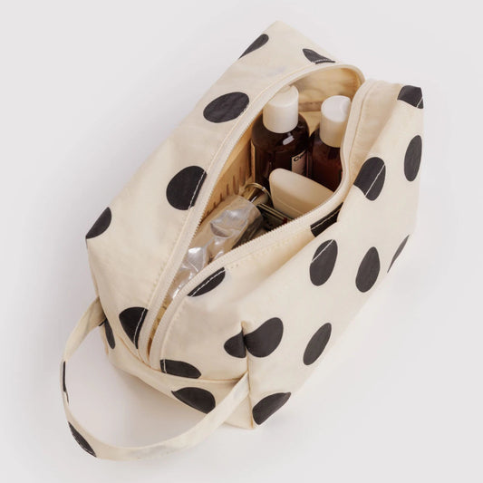 Baggu, Dopp Kit, Cream and Black Polka Dot
